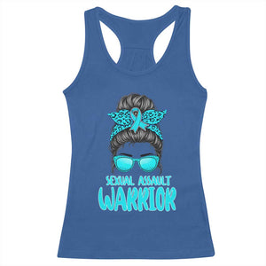 Sexual Assault Awareness Messy Bun Support Survivors Racerback Tank Top TS14 Royal Blue Print Your Wear