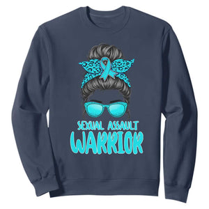 Sexual Assault Awareness Messy Bun Support Survivors Sweatshirt TS14 Navy Print Your Wear