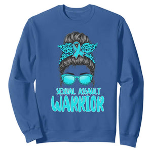 Sexual Assault Awareness Messy Bun Support Survivors Sweatshirt TS14 Royal Blue Print Your Wear