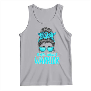 Sexual Assault Awareness Messy Bun Support Survivors Tank Top TS14 Athletic Heather Print Your Wear