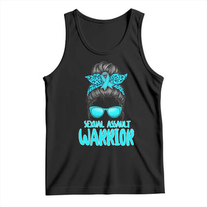 Sexual Assault Awareness Messy Bun Support Survivors Tank Top TS14 Black Print Your Wear