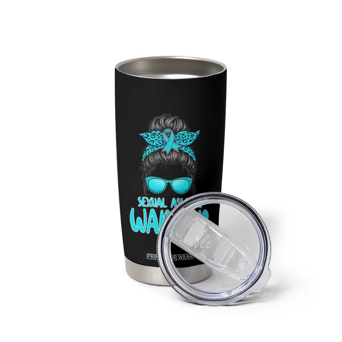 Sexual Assault Awareness Messy Bun Support Survivors Tumbler Cup TS14 Print Your Wear