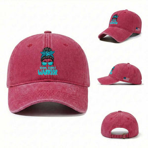 Sexual Assault Awareness Messy Bun Support Survivors Washed Cotton Baseball Cap TS14 Washed Cap Universal Fit Red Print Your Wear