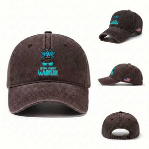 Sexual Assault Awareness Messy Bun Support Survivors Washed Cotton Baseball Cap TS14 Washed Cap Universal Fit Dark Brown Print Your Wear