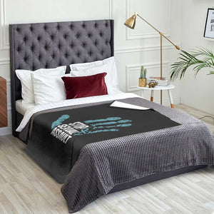 Stop Sexual Assault Throw Blanket Teal Ribbon Hand TS14 Print Your Wear