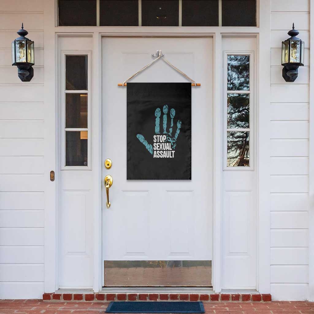 Stop Sexual Assault Garden Flag Teal Ribbon Hand TS14 Print Your Wear