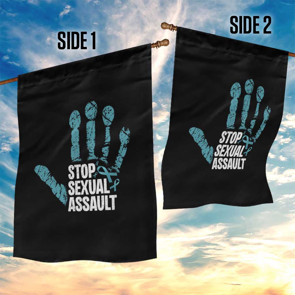 Stop Sexual Assault Garden Flag Teal Ribbon Hand TS14 Print Your Wear