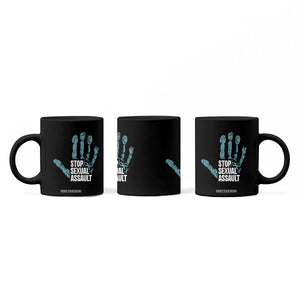 Stop Sexual Assault Coffee Mug Teal Ribbon Hand TS14 Print Your Wear