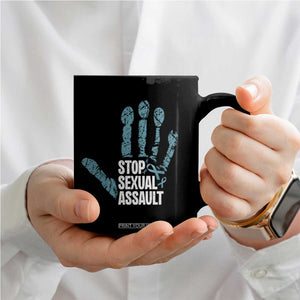 Stop Sexual Assault Coffee Mug Teal Ribbon Hand TS14 Print Your Wear