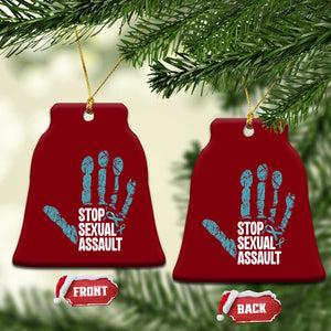 Stop Sexual Assault Ceramic Ornament Teal Ribbon Hand TS14 Print Your Wear
