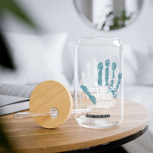 Stop Sexual Assault Glass Can Teal Ribbon Hand TS14 Print Your Wear