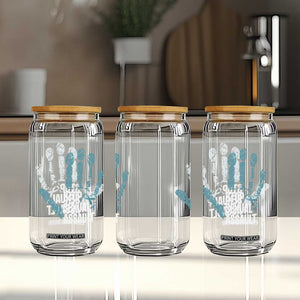 Stop Sexual Assault Glass Can Teal Ribbon Hand TS14 Print Your Wear