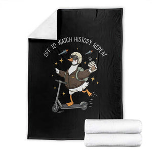 Funny Goose Support Freedom Throw Blanket Off To Watch History Repart TS14 Black Print Your Wear