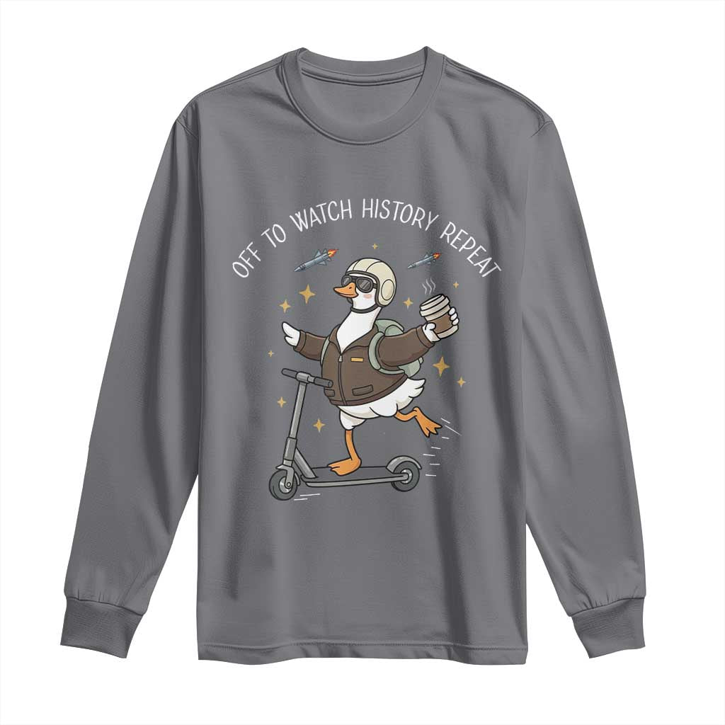 Funny Goose Support Freedom Long Sleeve Shirt Off To Watch History Repart TS14 Charcoal Print Your Wear