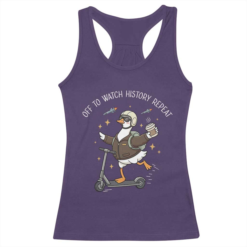 Funny Goose Support Freedom Racerback Tank Top Off To Watch History Repart TS14 Purple Print Your Wear