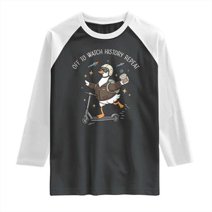 Funny Goose Support Freedom Raglan Shirt Off To Watch History Repart TS14 Black White Print Your Wear