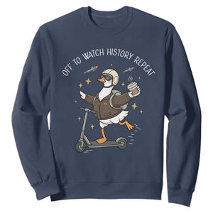 Funny Goose Support Freedom Sweatshirt Off To Watch History Repart TS14 Navy Print Your Wear