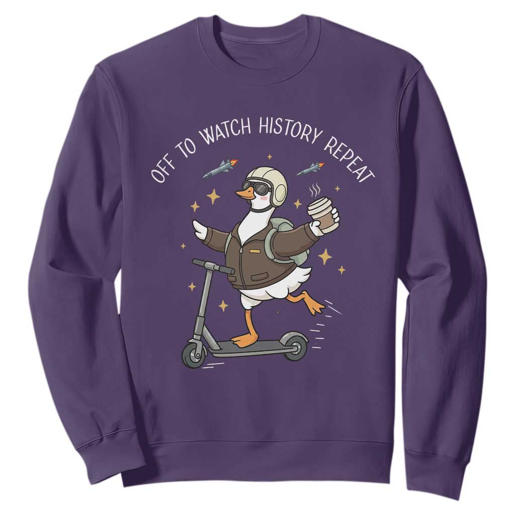 Funny Goose Support Freedom Sweatshirt Off To Watch History Repart TS14 Purple Print Your Wear