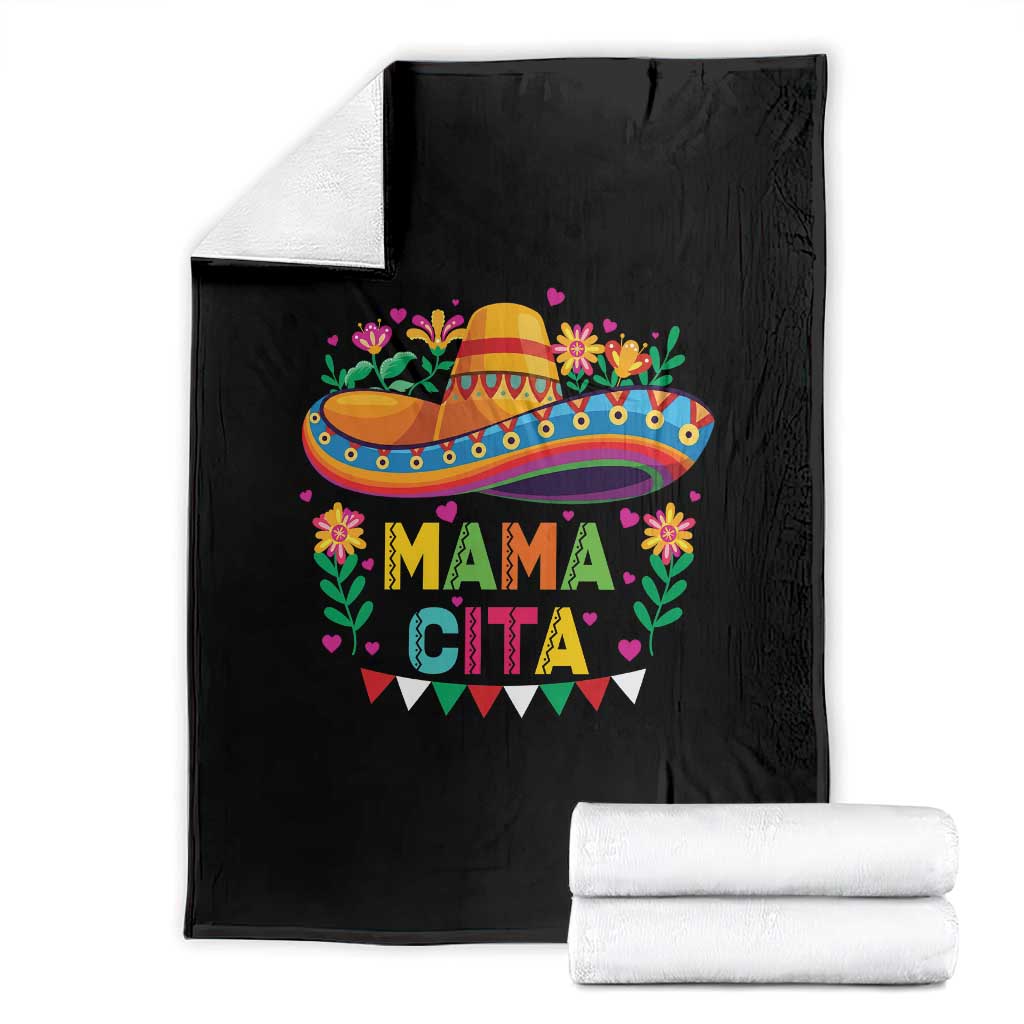 Mama Cita Throw Blanket Cinco De Mayo Mexican Mom Flower Sombrero TS14 Black Print Your Wear