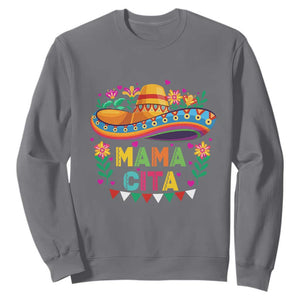 Mama Cita Sweatshirt Cinco De Mayo Mexican Mom Flower Sombrero TS14 Charcoal Print Your Wear