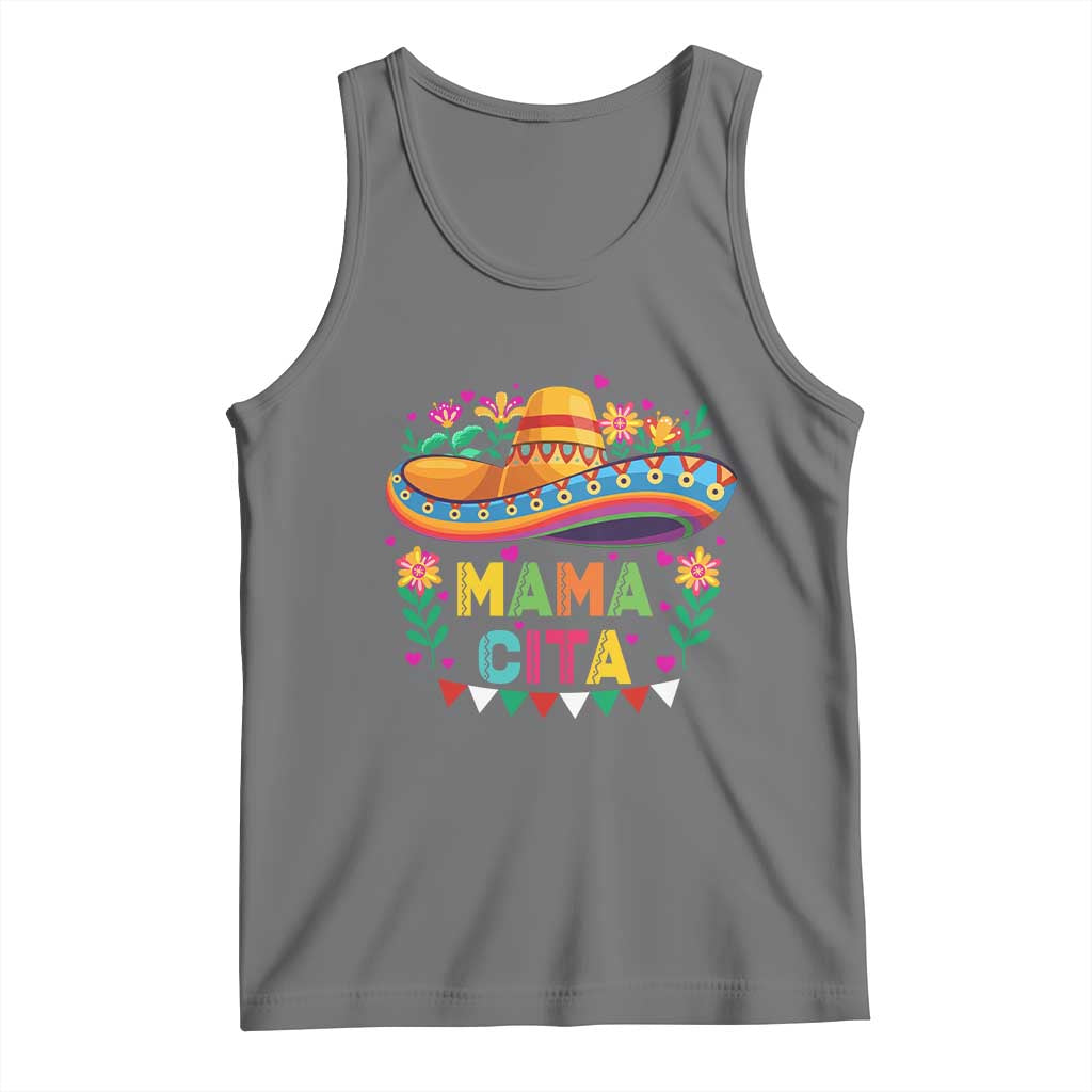 Mama Cita Tank Top Cinco De Mayo Mexican Mom Flower Sombrero TS14 Black Heather Print Your Wear