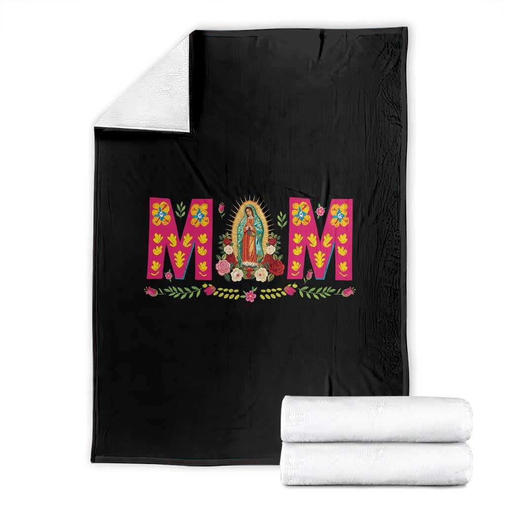 Virgen de Guadalupe Throw Blanket Mexican Heritage Mom Mother’s Day Gift TS14 Black Print Your Wear
