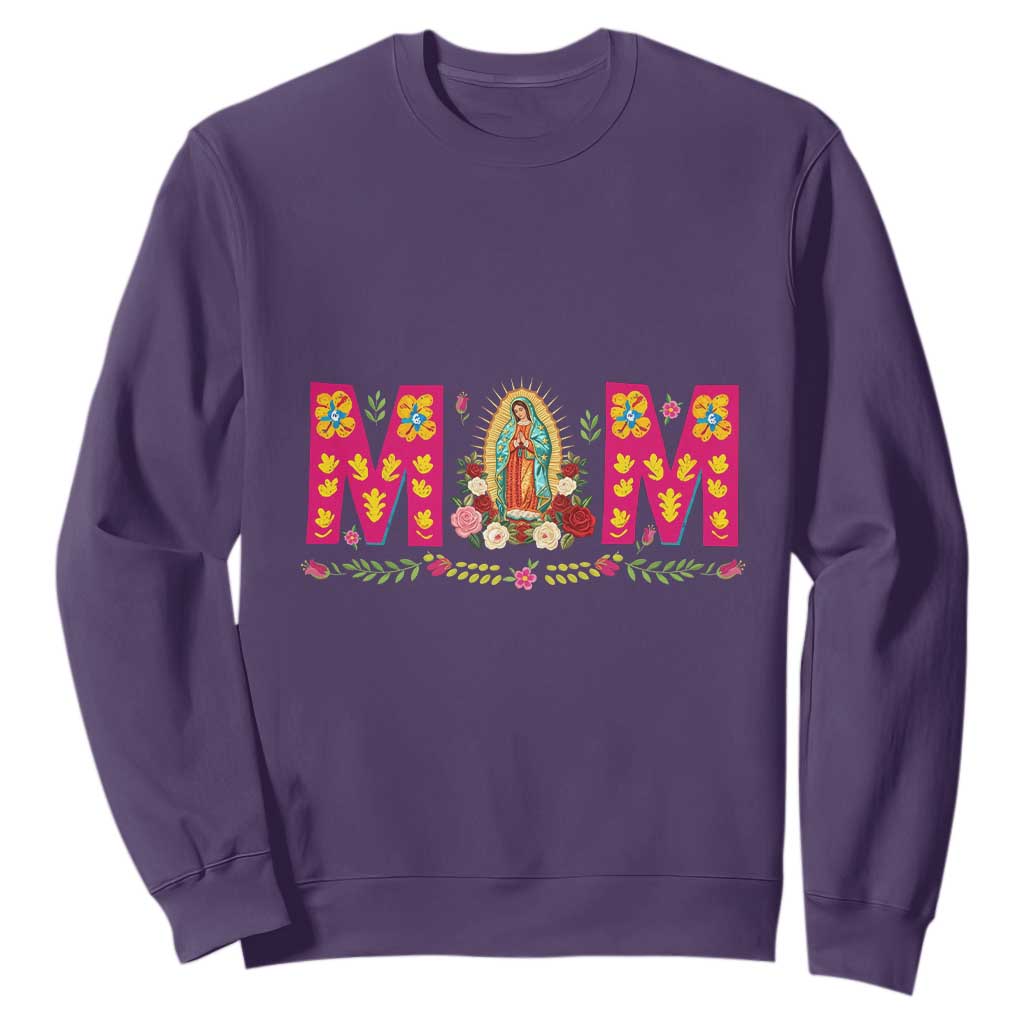Virgen de Guadalupe Sweatshirt Mexican Heritage Mom Mother’s Day Gift TS14 Purple Print Your Wear