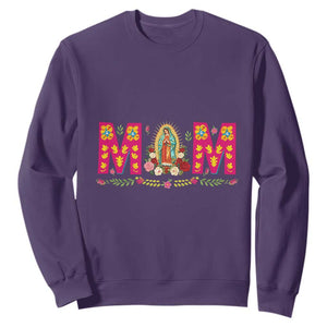 Virgen de Guadalupe Sweatshirt Mexican Heritage Mom Mother’s Day Gift TS14 Purple Print Your Wear