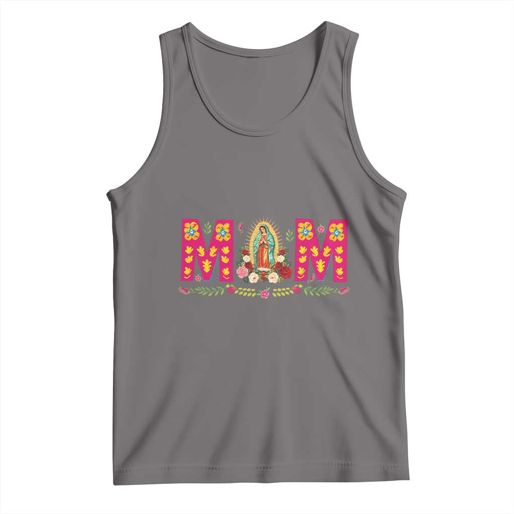 Virgen de Guadalupe Tank Top Mexican Heritage Mom Mother’s Day Gift TS14 Deep Heather Print Your Wear