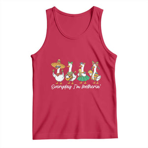 Everyday I'm Motherin Tank Top Cinco De Mayo Silly Goose Fiesta TS14 Red Print Your Wear