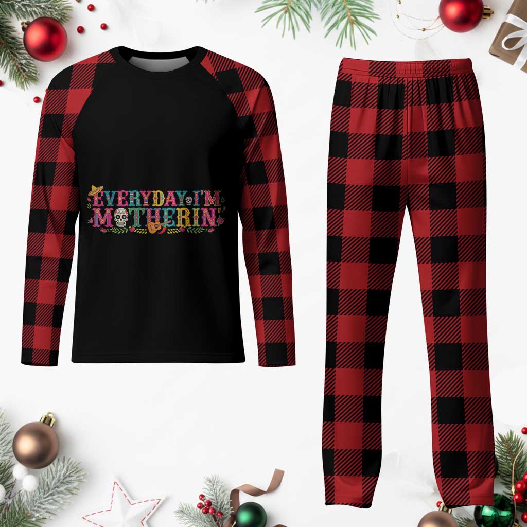 Every Day I'm Motherin Plaid Pajama Set Cinco De Mayo Mexican Mom Gift TS14 Buffalo Plaid Print Your Wear