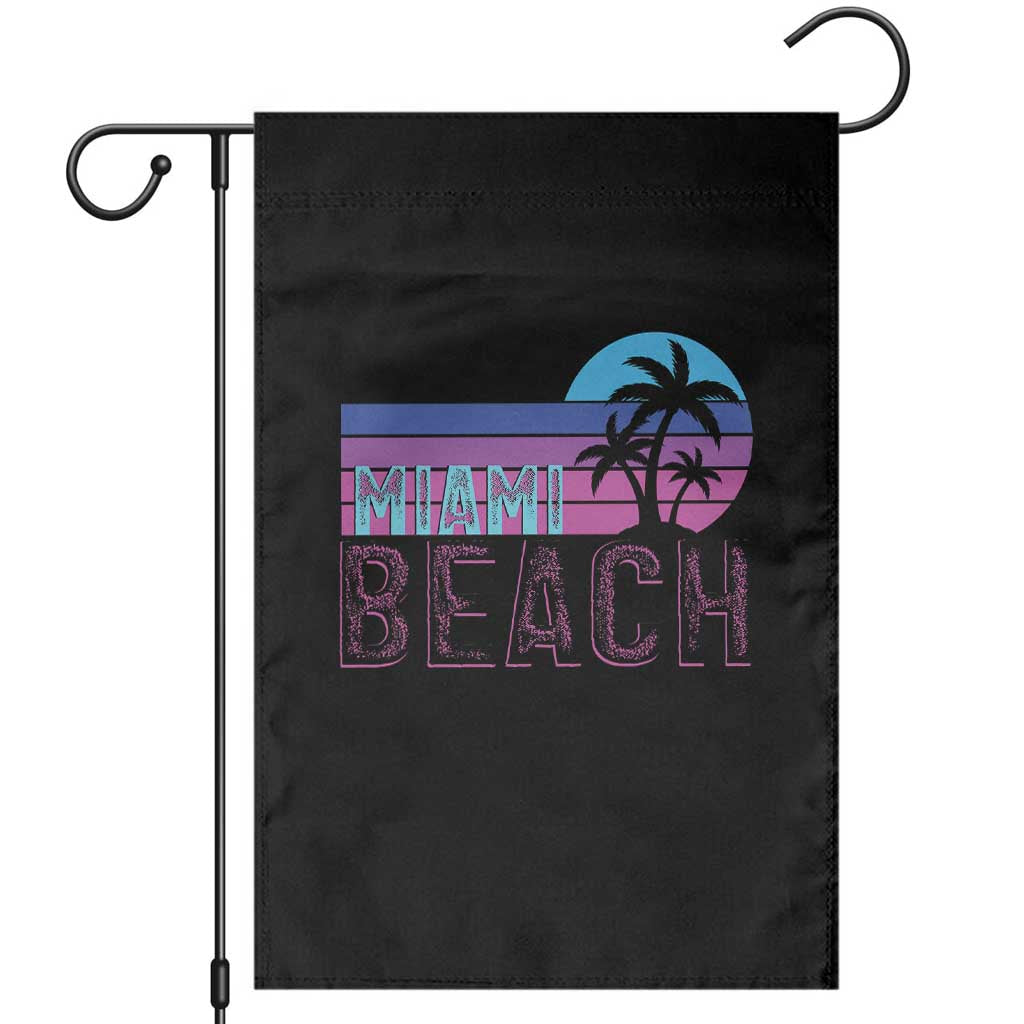 Vintage Miami Beach Garden Flag Florida Proud Floridian Retro Palms Trees TS14 Black Print Your Wear