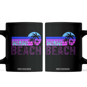Vintage Miami Beach Coffee Mug Florida Proud Floridian Retro Palms Trees TS14 Black Print Your Wear