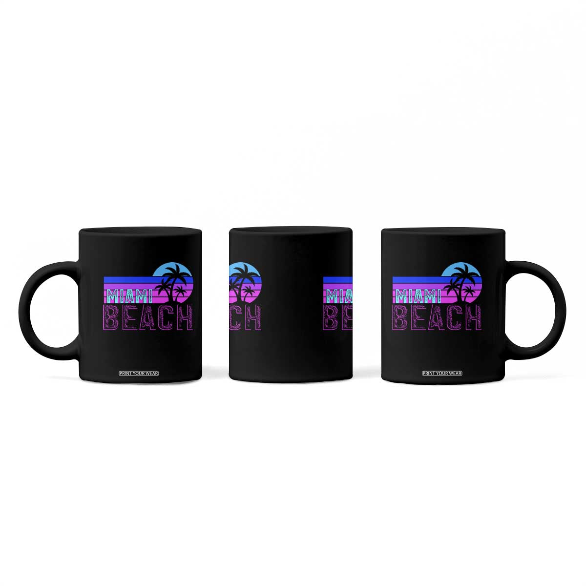 Vintage Miami Beach Coffee Mug Florida Proud Floridian Retro Palms Trees TS14 Print Your Wear