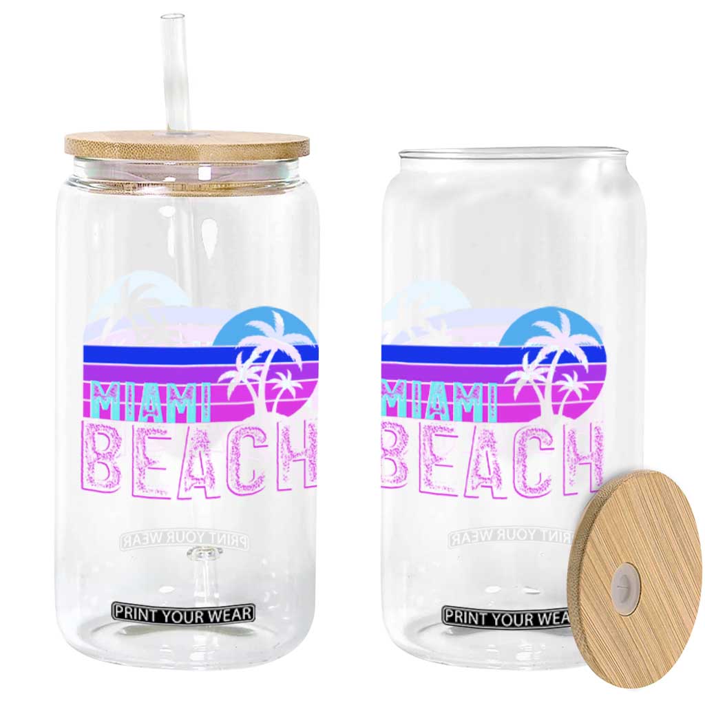 Vintage Miami Beach Glass Can Florida Proud Floridian Retro Palms Trees TS14 Print Your Wear