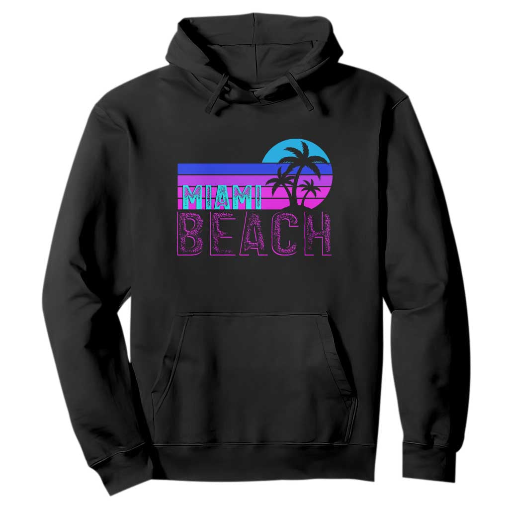 Vintage Miami Beach Hoodie Florida Proud Floridian Retro Palms Trees TS14 Black Print Your Wear