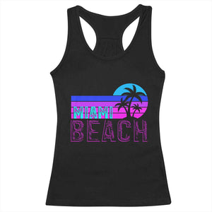 Vintage Miami Beach Racerback Tank Top Florida Proud Floridian Retro Palms Trees TS14 Black Print Your Wear