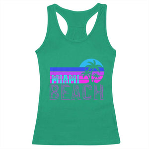 Vintage Miami Beach Racerback Tank Top Florida Proud Floridian Retro Palms Trees TS14 Irish Green Print Your Wear