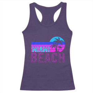 Vintage Miami Beach Racerback Tank Top Florida Proud Floridian Retro Palms Trees TS14 Purple Print Your Wear