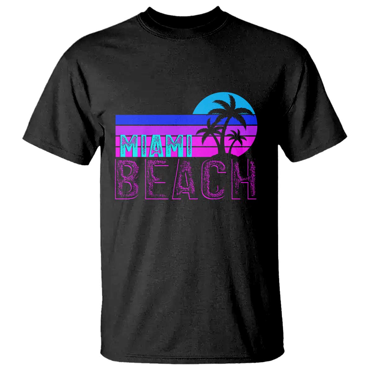 Vintage Miami Beach T Shirt Florida Proud Floridian Retro Palms Trees TS14 Black Print Your Wear