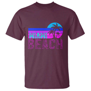 Vintage Miami Beach T Shirt Florida Proud Floridian Retro Palms Trees TS14 Maroon Print Your Wear