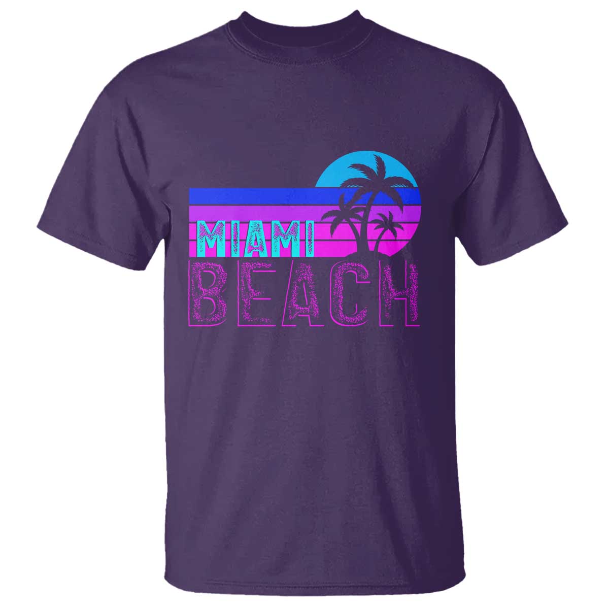 Vintage Miami Beach T Shirt Florida Proud Floridian Retro Palms Trees TS14 Purple Print Your Wear