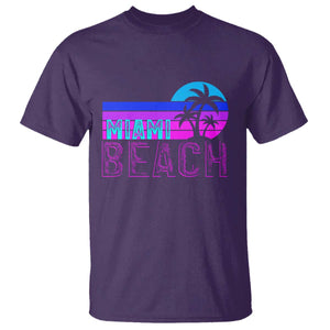 Vintage Miami Beach T Shirt Florida Proud Floridian Retro Palms Trees TS14 Purple Print Your Wear