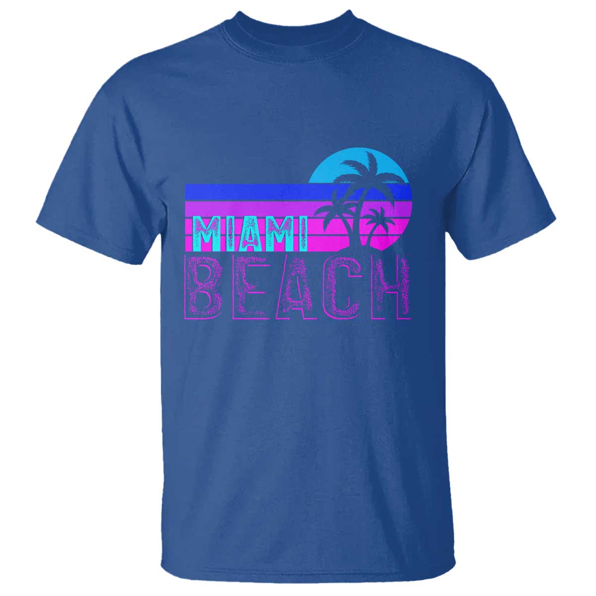 Vintage Miami Beach T Shirt Florida Proud Floridian Retro Palms Trees TS14 Royal Blue Print Your Wear