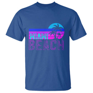 Vintage Miami Beach T Shirt Florida Proud Floridian Retro Palms Trees TS14 Royal Blue Print Your Wear