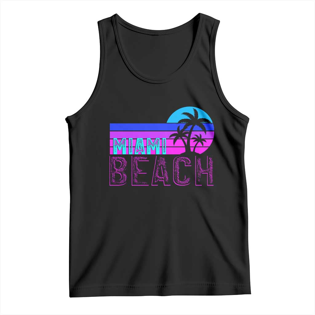 Vintage Miami Beach Tank Top Florida Proud Floridian Retro Palms Trees TS14 Black Print Your Wear