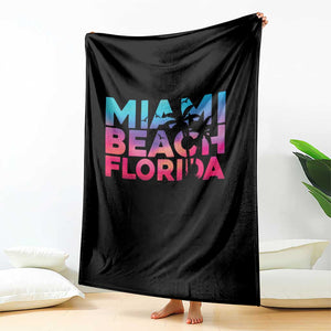 Miami Beach Florida Proud Throw Blanket Floridian Retro Palms Trees TS14 Print Your Wear