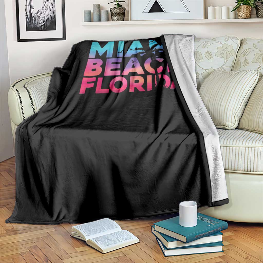 Miami Beach Florida Proud Throw Blanket Floridian Retro Palms Trees TS14 Print Your Wear