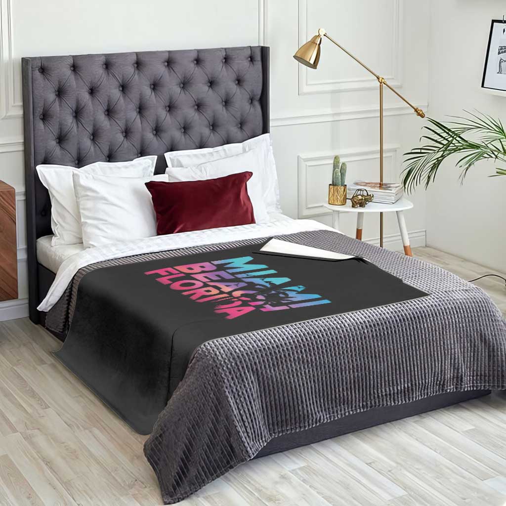 Miami Beach Florida Proud Throw Blanket Floridian Retro Palms Trees TS14 Print Your Wear