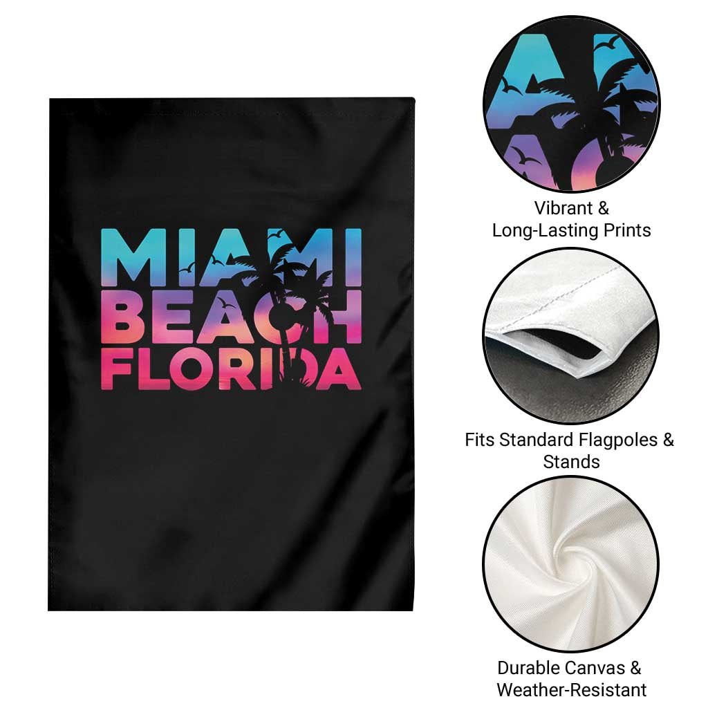 Miami Beach Florida Proud Garden Flag Floridian Retro Palms Trees TS14 Print Your Wear
